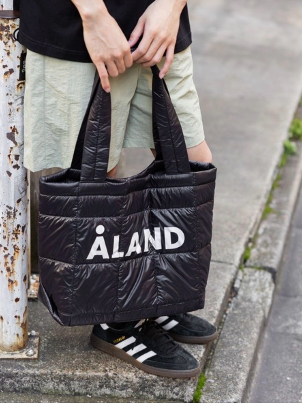 ALAND Quilted Puffer Tote Bag Black Korean trendy brand bought in Japan 🇯🇵